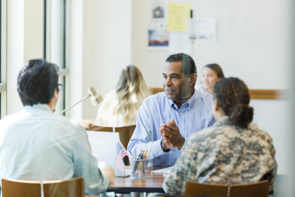 Support group discussion on prostate cancer treatment options and patient support.